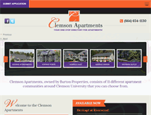 Tablet Screenshot of clemsonapartments.com